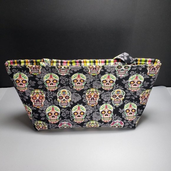 Handmade Sugar Skulls Handbag Tote - Picture 1 of 5